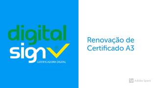 Renovação A3 de Certificado Digital [upl. by Anirad]