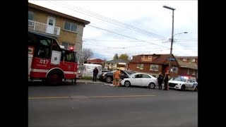 MONTREAL POLICE amp FIRE DEPT RESPONDING TO CAR ACCIDENT  110718 [upl. by Eerat969]