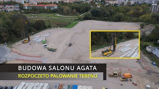 Budują Salon Agata w Olsztynie  Palowanie platformy  1102024  Widok z drona  DJI Air 3 4K [upl. by Tella]