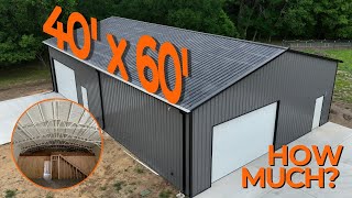 How much is a 40x60 Metal Building with Concrete and Insulation  WolfSteel Buildings [upl. by Mastat]