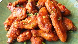 Spicy Peanut Butter amp Pepper Jelly Chicken Wings  Superbowl Chicken Wings Recipe [upl. by Hosfmann]