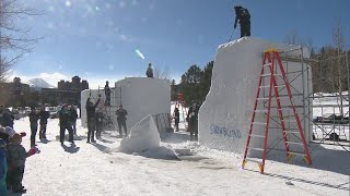 International Snow Sculpture Championships begin in Breckenridge [upl. by Ultan]