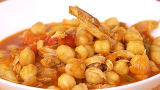 como hacer guiso de garbanzos  la mejor receta de sopa de garbanzos con pollo [upl. by Stronski]