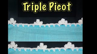 Easy Triple Crochet Picot Tutorial 3 [upl. by Lundt]