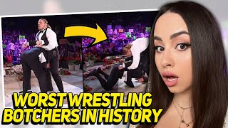 Top 10 Worst Wrestling Botchers In WWE History  REACTION [upl. by Fillian]