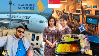 Flying Luxurious Singapore Airlines  World’s Best Economy Class  Unlimited Food amp Beverages Review [upl. by Noroj262]