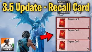 35 Update Recall Card Location  Pubg 35 Update Recall Card  Pubg New Event Recall Card System [upl. by Uphemia]