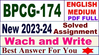 BPCG 174 solved assignment 202324 in English  bpcg 174 solved assignment 2024  bpcg 174 english [upl. by Arun]