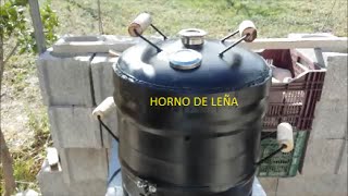 Horno de leña con barril de cerveza [upl. by Siskind]