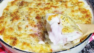 BATATA GRATINADA COM MOLHO BRANCO  SUPER SIMPLES E FÁCIL [upl. by Leinod]