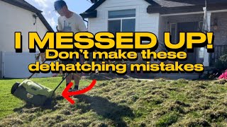 Don’t Make The Same Mistake When Dethatching Your Lawn lawn thatch lawncare [upl. by Doralynne]