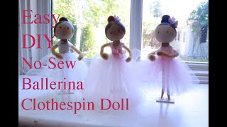 Ballerina Clothespin Doll DIY How to Make a Ballerina Doll Easy No Sew [upl. by Htaeh]