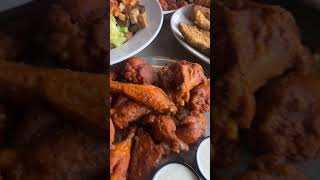 😳 pluckers pluckerswingbar wings friedpickles macandcheese yum texaseats [upl. by Anihs]