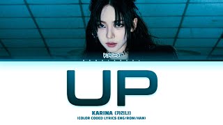 KARINA UP lyrics 카리나 UP 가사 Color coded lyrics EngRomHan [upl. by Mather]