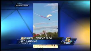 WLWT News 5 viewer captures skydivers rough landing in Florence [upl. by Audres737]