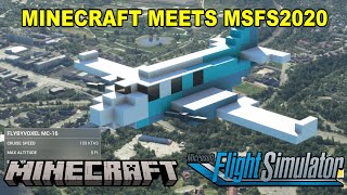 Minecraft Plane MOD for Microsoft Flight Simulator is AWESOME FlyByVoxel MC16 v011msfs2020 [upl. by Euell]