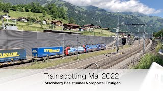 Lötschberg Basistunnel Nordportal  Trainspotting im Mai 2022  4K [upl. by Retsbew991]