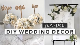 Simple DIY Wedding Decor  Centerpieces Signs Party Favours [upl. by Ydassac]