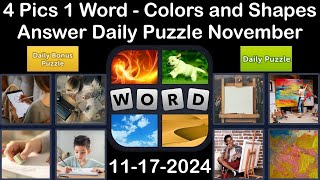 4 Pics 1 Word  Colors and Shapes  17 November 2024  Answer Daily Puzzle  Bonus Puzzle4pics1word [upl. by Novihc605]