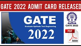 GATE 2022 Admit Card Release Date  How to Download GATE 2022 Admit Card  GATE 2022 Important Dates [upl. by Teews]