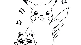 Coloring Pikachu Pokémon Coloring Page  Art Markers [upl. by Cyna]