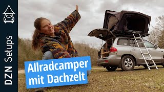 Allrad Camper mit Dachzelt  DZN Setup Santa Fe 4WD mit Qeedo Freedom Slim Dachzelt [upl. by Wolk]