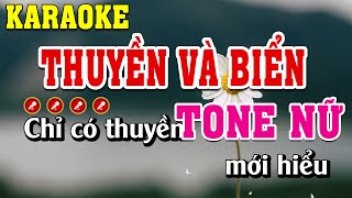 Thuyền Và Biển Karaoke Tone Nữ Beat Chuẩn  Đình Long Karaoke [upl. by Hajin]