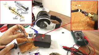 How To EASY Fix 35mm 4 pole jack ANY Headphones at Home DIY [upl. by Chemash]