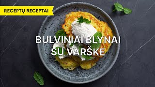 Bulviniai blynai su varške  Receptų receptai [upl. by Novihs]