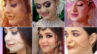 Latest Bridal Nose Ring Designs 20242025Bridal Nose Ring Designs In Goldnathni nose ring designs [upl. by Janis704]