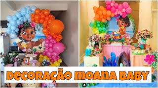 IDEIA DE DECORAÇÃO NO TEMA MOANA BABY  FESTA COM AMOR [upl. by Wanonah]