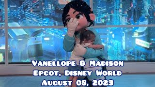 Vanellope and Madison  Vanellope von Schweetz Meet amp Greet at Epcot Disney World [upl. by Yaj]