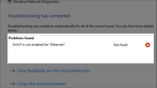 DHCP is Not Enabled For Ethernet [upl. by Aneerhs]