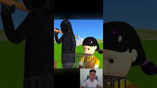 Scary Teacher 3D vs Squid Game Trying Catch Rodent Mouse in Wooden Pipe to Cageshorts [upl. by Birk550]