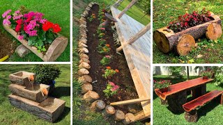 54 Creative Wood Log Garden Ideas for Rustic Landscapes  GARDEN IDEAS [upl. by Marita]