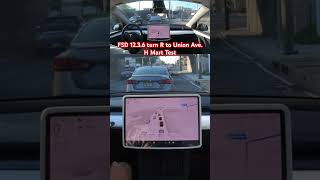 FSD 1236 turn R to Union Ave H Mart Test teslafsd fsdbeta fsd [upl. by Ricardo450]