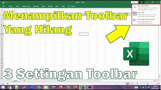 Cara Menampilkan Toolbar yang Hilang di Excel [upl. by Laurena]