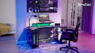 Level Up Your Setup with the Bestier 63Inch Computer amp Gaming Desk [upl. by Gnut919]