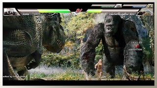 Kong vs Vastatosaurus Rex with Healthbars [upl. by Llerdnek]