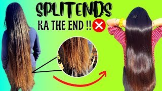 How I cured my split ends without cutting Split ends home remedies [upl. by Atinnor]