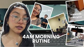 4AM morning routine siendo estudiante de negocios ⏰️☺️💗 [upl. by Levram605]