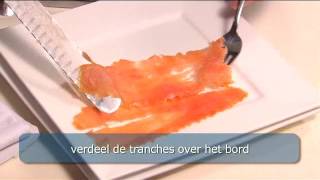 Gerookte zalm aan tafel trancheren video  Passie voor Horeca [upl. by Arihat]