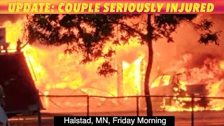 UPDATE Halstad MN Couple On Ventilators Following Friday Morning Fire [upl. by Keslie]