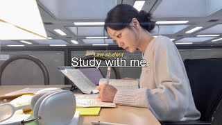 로스쿨생이랑 같이 공부해요 I 도서관 스터디윗미 ☕️ I STUDY WITH ME 1hr 50m real time real sound law student [upl. by Jephum4]