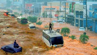 The streets have turned into rivers Severe storm and flooding in Melilla Spain [upl. by Tiduj]