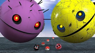 ROBOT PACMAN VS MS PACMAN VS PACMAN MONSTER IN POKEMON A NEW BATTLE BETWEEN ROBOTS [upl. by Anicart]