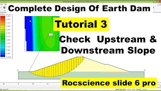 Tutorial 3Complete Design Earth Dam Check Slopes After Construction Condition Rocscience Slide 6 [upl. by Enidlareg308]