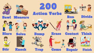 200 Action Verbs  Daily Life English Vocabulary with Examples  English Action Verbs [upl. by Domingo]