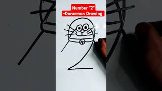 Draw 2 to DORAEMON  easy drawing ideas for kids easydrawing kids shorts youtube doraemon [upl. by Longtin]