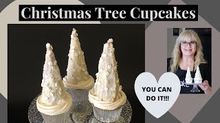 Winter Wonderland Christmas Tree Cupcakes l Cake Decorating Tutorial l Easy Christmas Cupcakes [upl. by Akinihs]